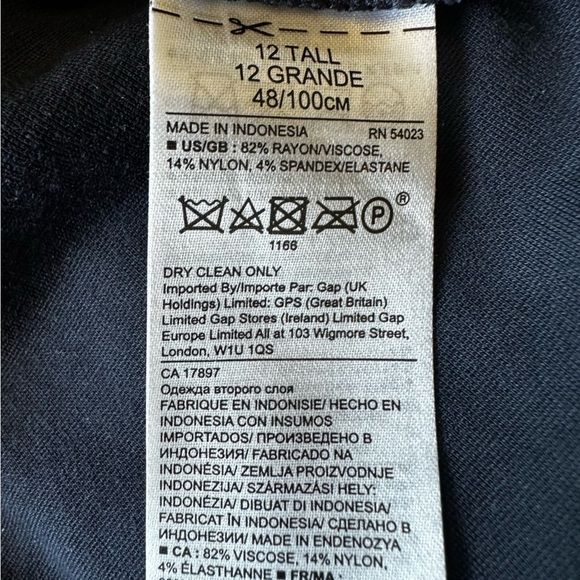 Banana Republic Navy Sleeveless Scoop Neck Fit and Flare Midi Dress 12T Tall - Picture 6 of 7